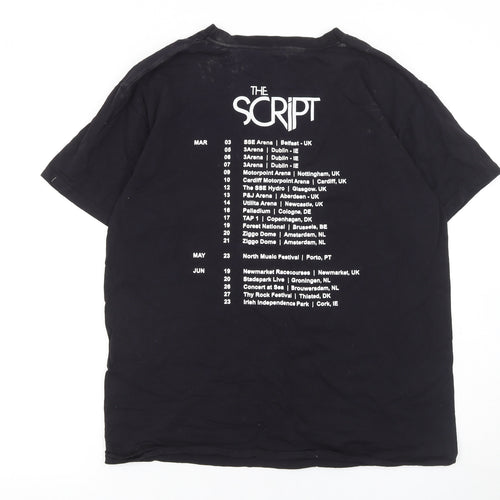 Fruit of the Loom Men’s Black The Script Band Tour Graphic T-Shirt Size M