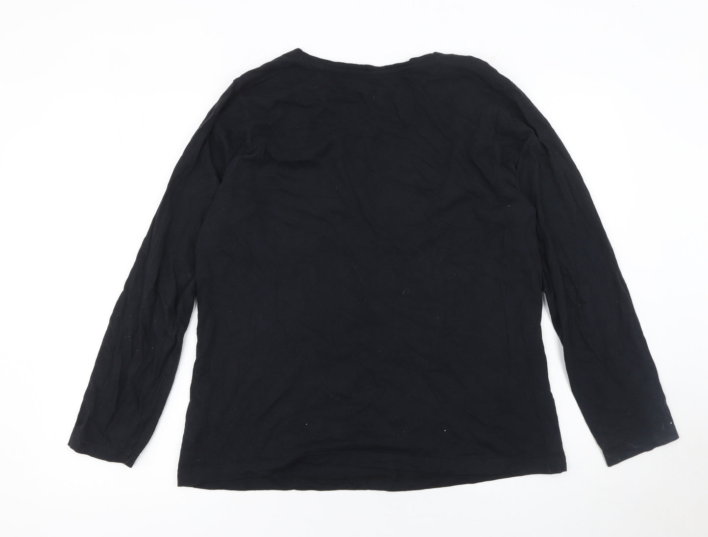 Disney Women's Black The Nightmare Before Christmas Long Sleeve Cotton T-Shirt Size L