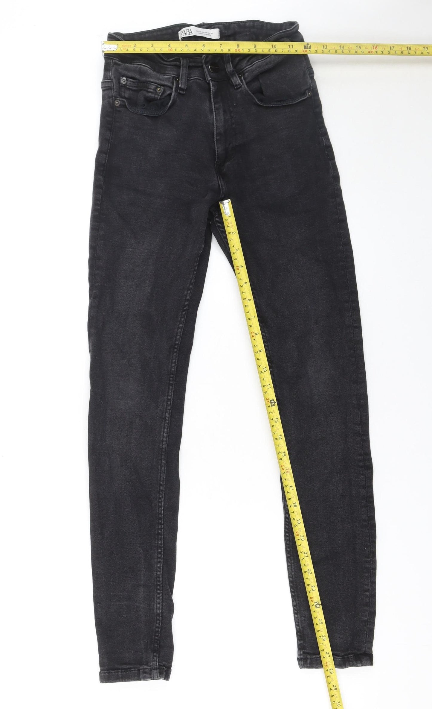 Zara Women Black Skinny High Rise Jeans Size 8