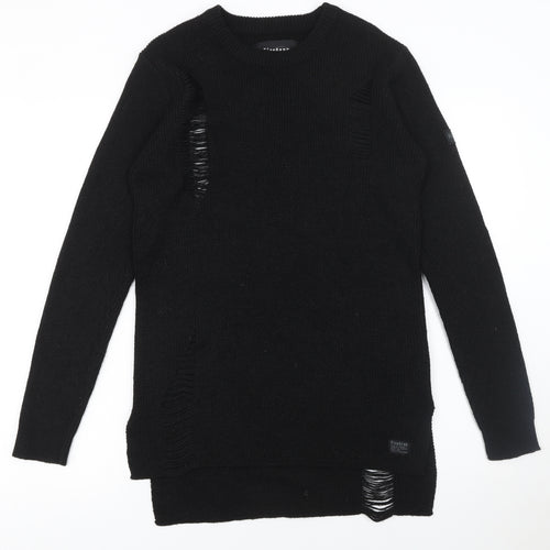 Firetrap Womens Black Crew Neck Long Sleeve Pullover Jumper Size S