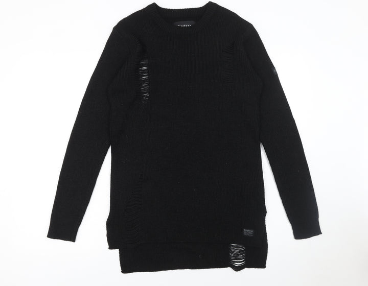 Firetrap Womens Black Crew Neck Long Sleeve Pullover Jumper Size S