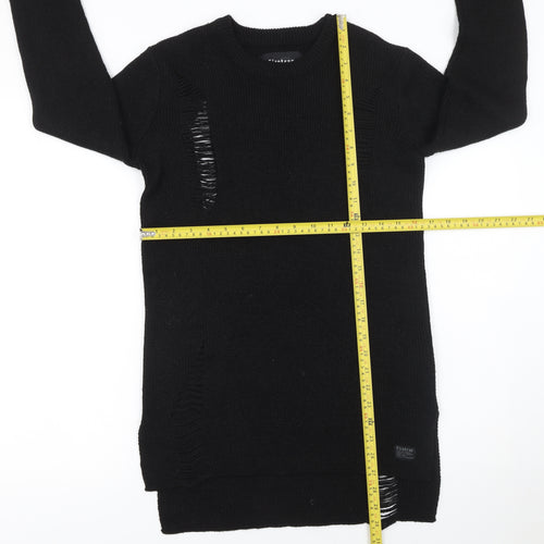 Firetrap Womens Black Crew Neck Long Sleeve Pullover Jumper Size S