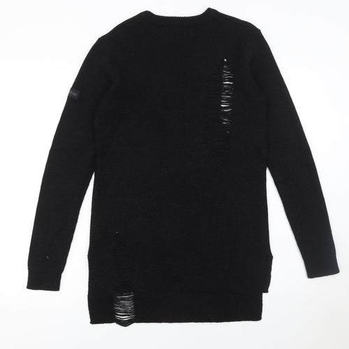 Firetrap Womens Black Crew Neck Long Sleeve Pullover Jumper Size S