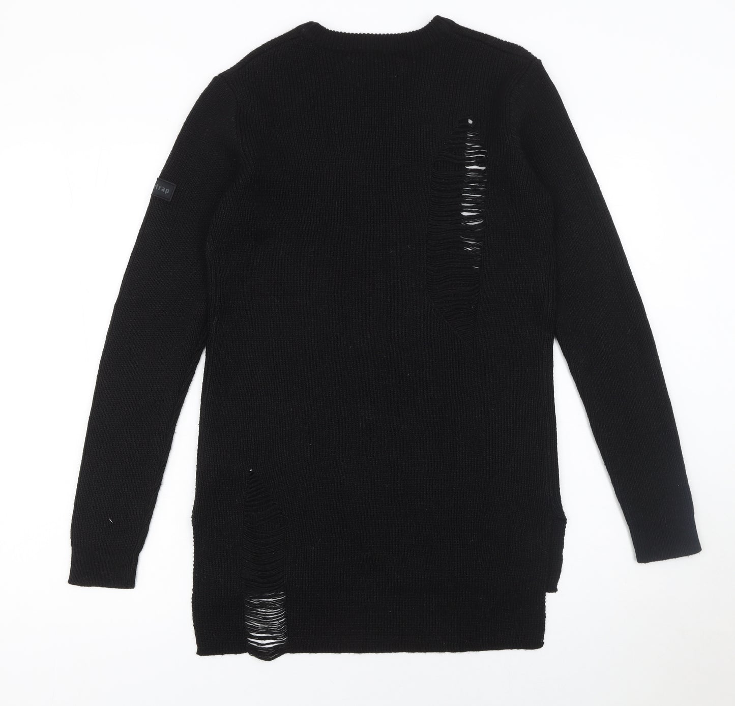 Firetrap Womens Black Crew Neck Long Sleeve Pullover Jumper Size S
