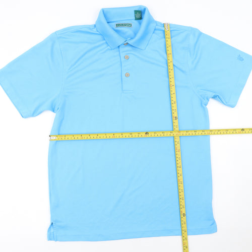 Cubavera Men's Blue Short Sleeve Polyester Polo Shirt Size M