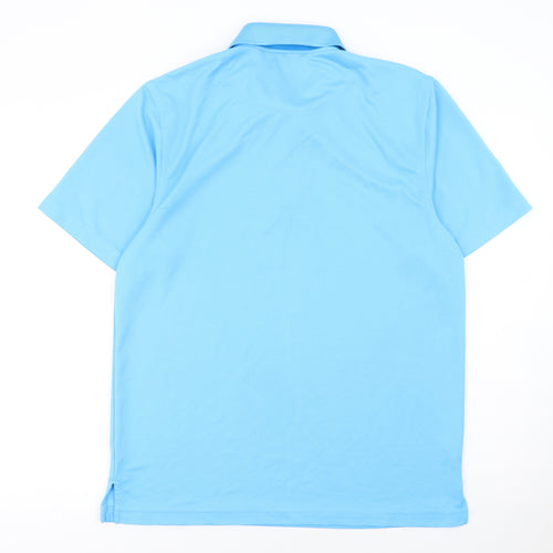 Cubavera Men's Blue Short Sleeve Polyester Polo Shirt Size M