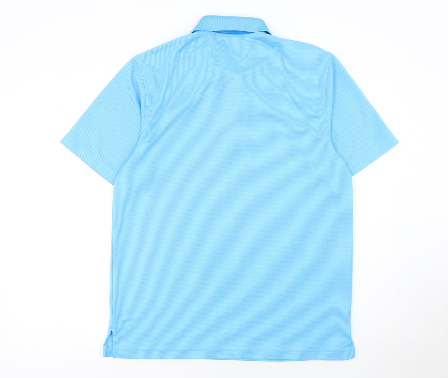 Cubavera Men's Blue Short Sleeve Polyester Polo Shirt Size M