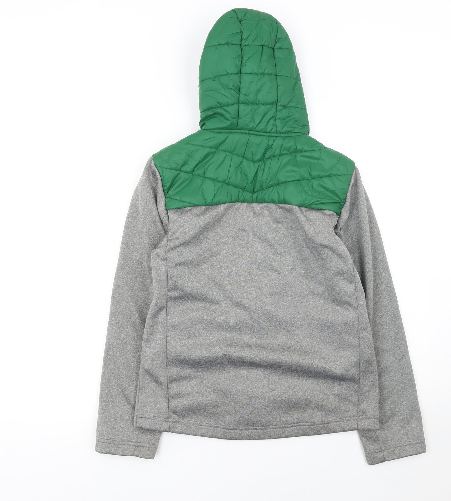 BLK Boys Connacht Rugby Green Grey Hooded Puffer Jacket 11-12Y