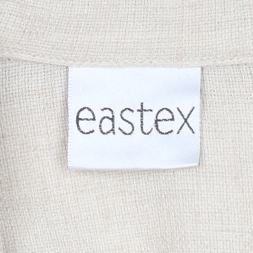 Eastex Women Beige Short Sleeve Collared Button Blouse Size 10