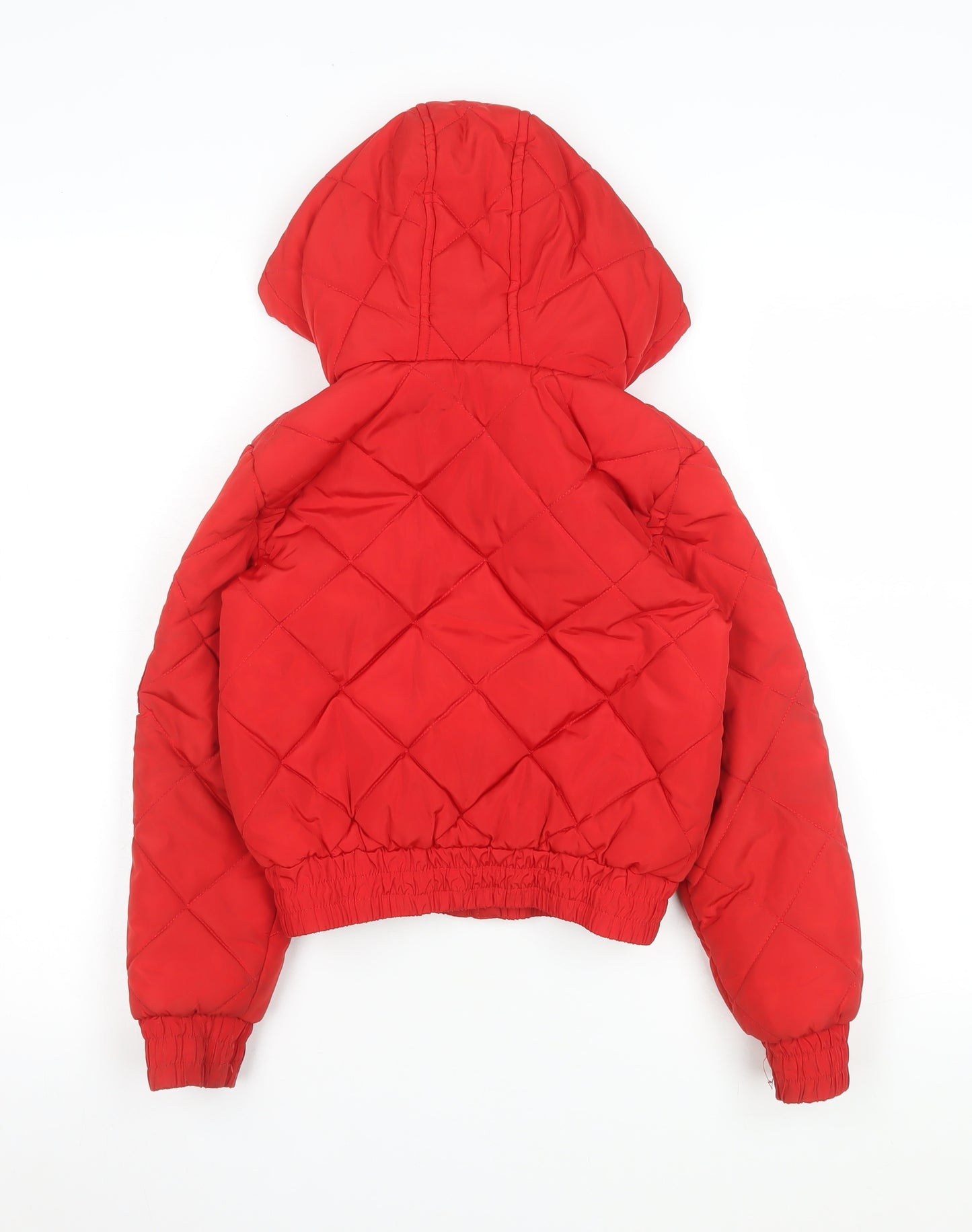 River Island Girls Red Quilted Hooded Puffer Jacket 7-8 Years