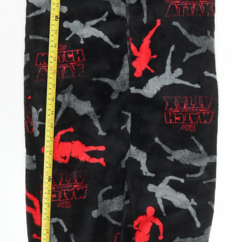 Topps Match Attax Boys Black Fleece Hooded Zip One Piece 9 Years Nightwear
