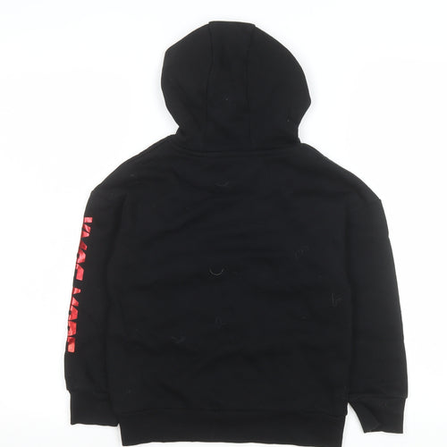 Primark Boys Black Santa Gamer Christmas Hoodie 7-8 Years Pullover Fleece