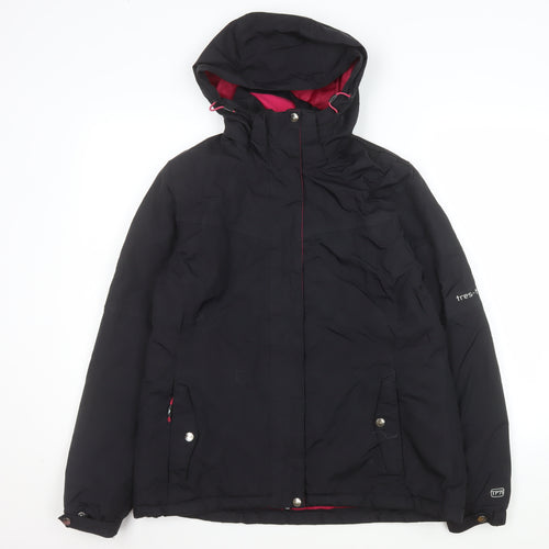 Trespass Womens Black Waterproof Hooded Parka Jacket Size 14