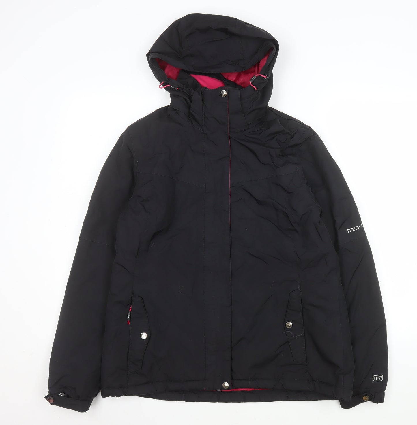 Trespass Womens Black Waterproof Hooded Parka Jacket Size 14
