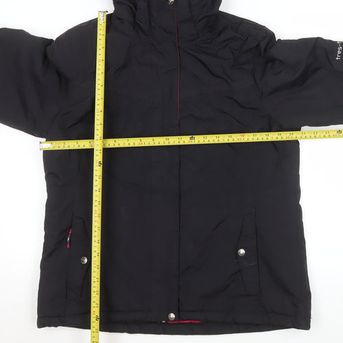 Trespass Womens Black Waterproof Hooded Parka Jacket Size 14