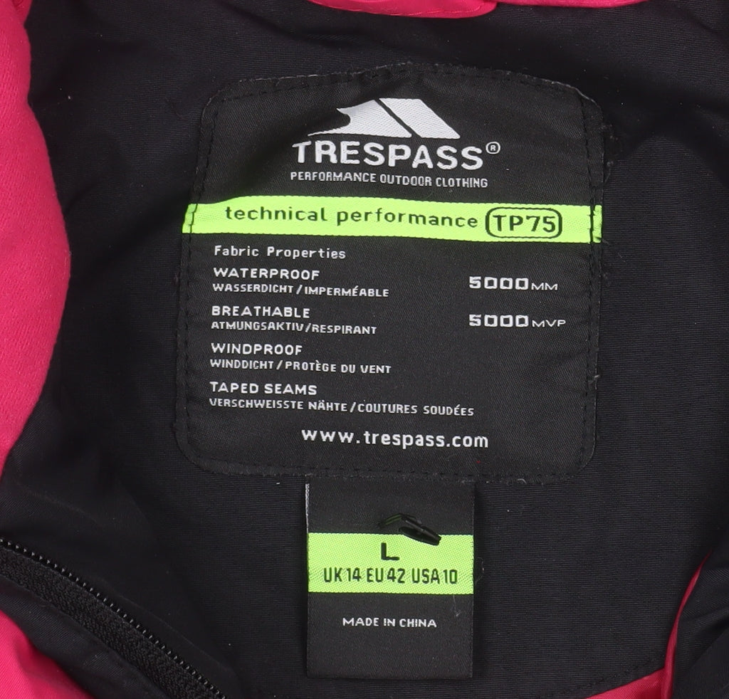Trespass Womens Black Waterproof Hooded Parka Jacket Size 14