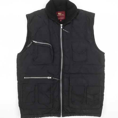 Juice Mens Black L Polyester Full Zip Bodywarmer Waistcoat
