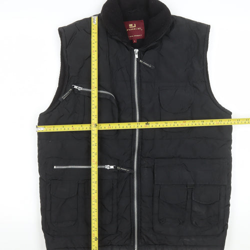 Juice Mens Black L Polyester Full Zip Bodywarmer Waistcoat