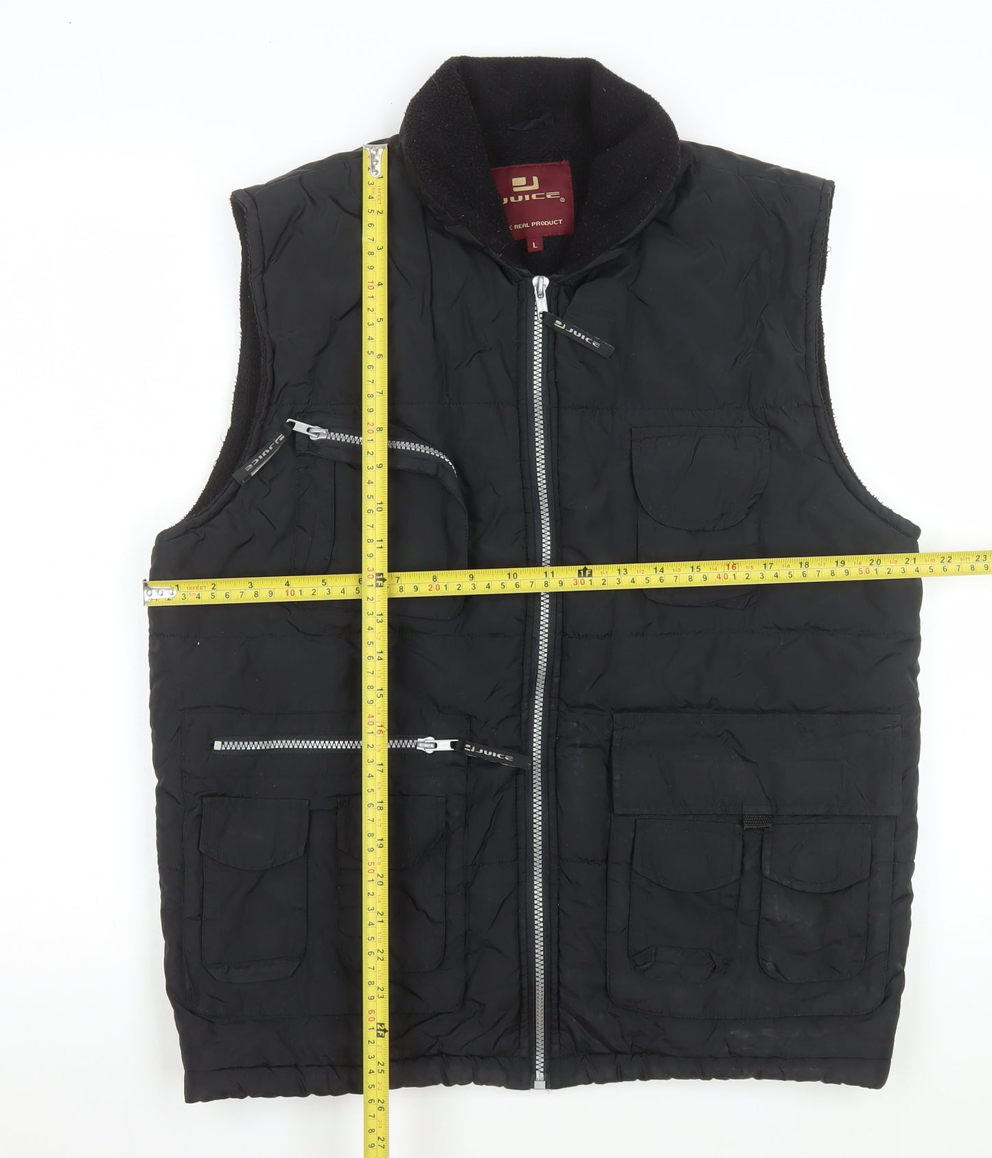Juice Mens Black L Polyester Full Zip Bodywarmer Waistcoat