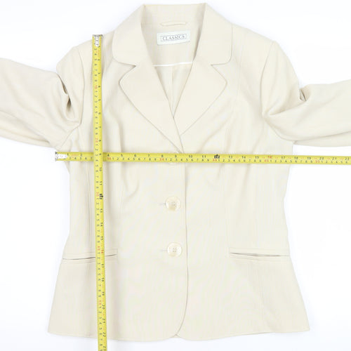 BHS Classics Women's Beige Tailored Single-Breasted Blazer Size 10