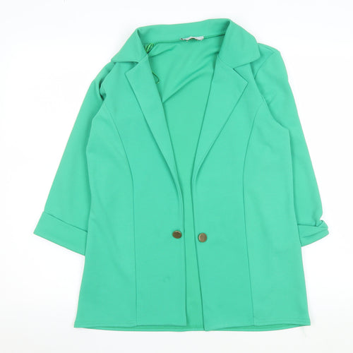 Quiz Women's Green Blazer UK 10 Single-Breasted Notch Lapel Jacket