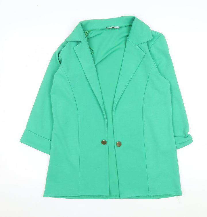 Quiz Women's Green Blazer UK 10 Single-Breasted Notch Lapel Jacket