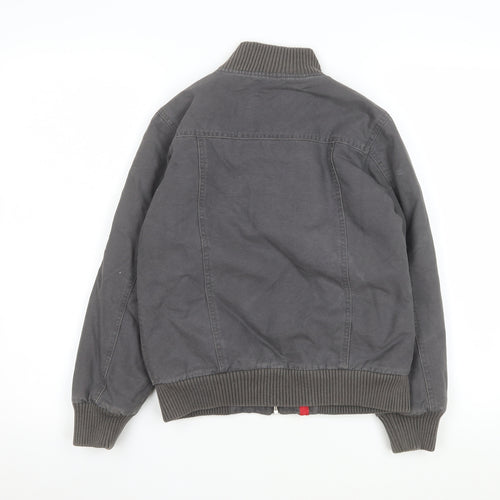 Diesel Girls Grey Bomber Jacket 7-8 Years Cotton Lined Zip Casual Coat
