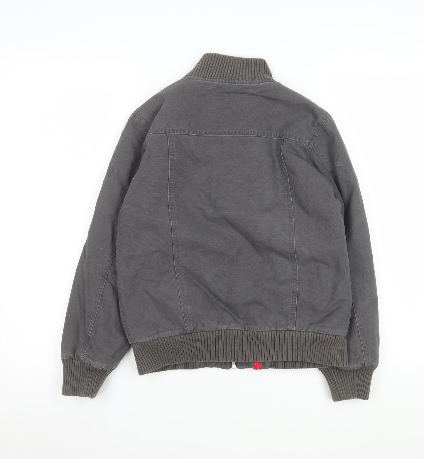 Diesel Girls Grey Bomber Jacket 7-8 Years Cotton Lined Zip Casual Coat