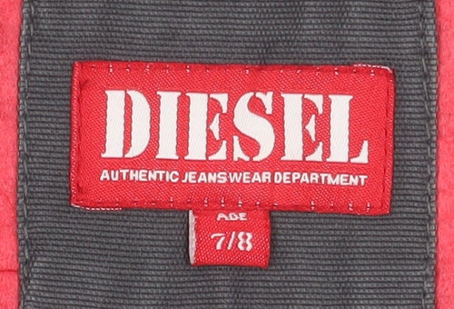 Diesel Girls Grey Bomber Jacket 7-8 Years Cotton Lined Zip Casual Coat