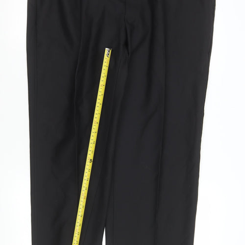 Marks and Spencer Mens Black 40W 33L Wool Blend Formal Trousers