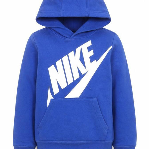 Nike Boys Blue Pullover Hoodie 6-7 Years Fleece Logo Sweatshirt