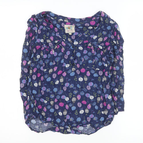 Monsoon Women’s Blue Floral Tunic Blouse Size 8 Viscose Top