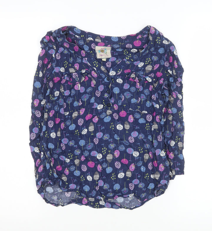 Monsoon Women’s Blue Floral Tunic Blouse Size 8 Viscose Top