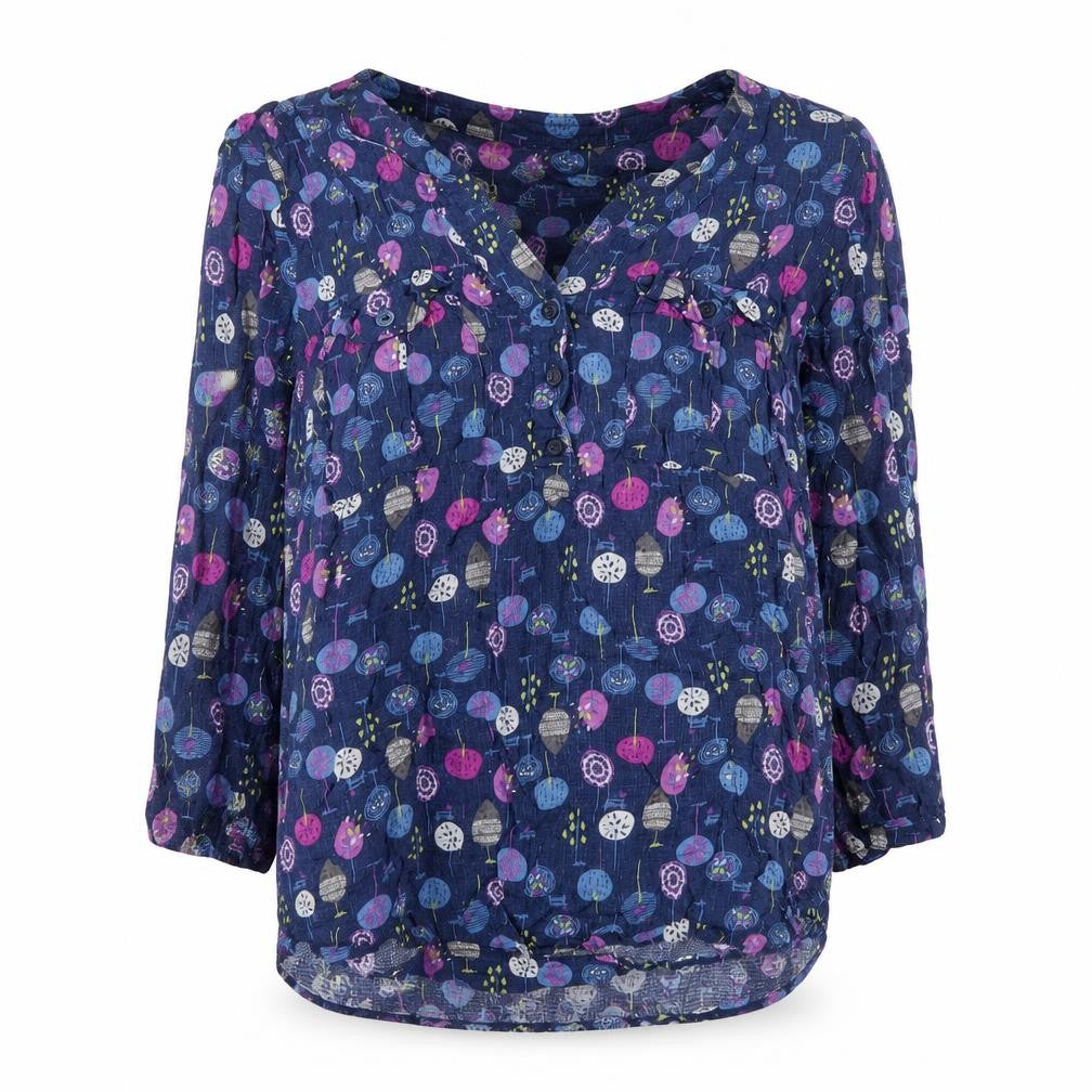 Monsoon Women’s Blue Floral Tunic Blouse Size 8 Viscose Top