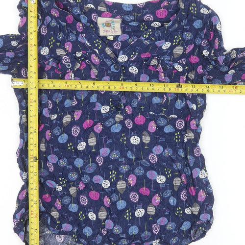 Monsoon Women’s Blue Floral Tunic Blouse Size 8 Viscose Top