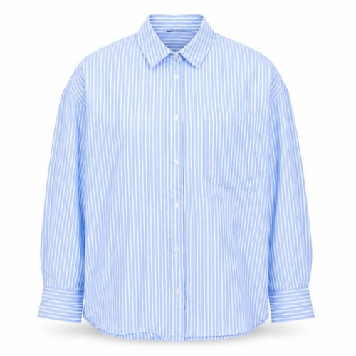 Dunnes Stores Men's Blue Striped Cotton Long Sleeve Button-Up Shirt L