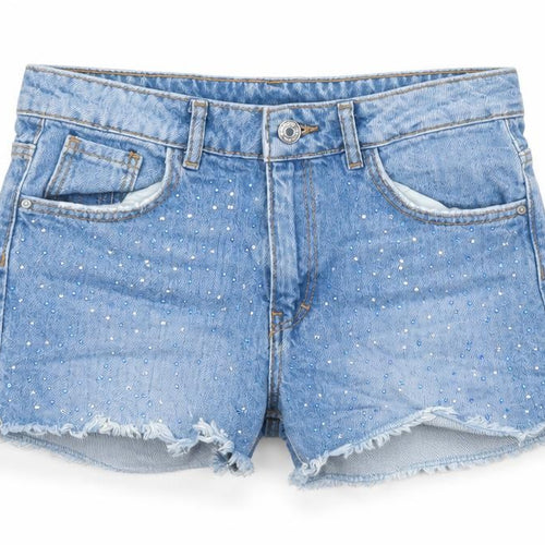 Denim Co. Teens Blue Rhinestone Cut-Off Denim Shorts Size 11 Slim