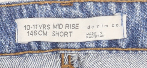 Denim Co. Teens Blue Rhinestone Cut-Off Denim Shorts Size 11 Slim
