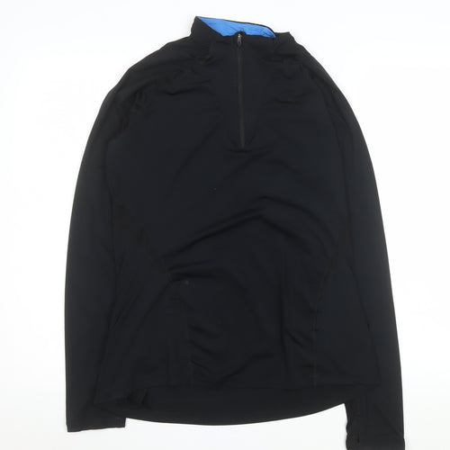 Asics Women's Black Long Sleeve 1/4 Zip Pullover Sweatshirt size S