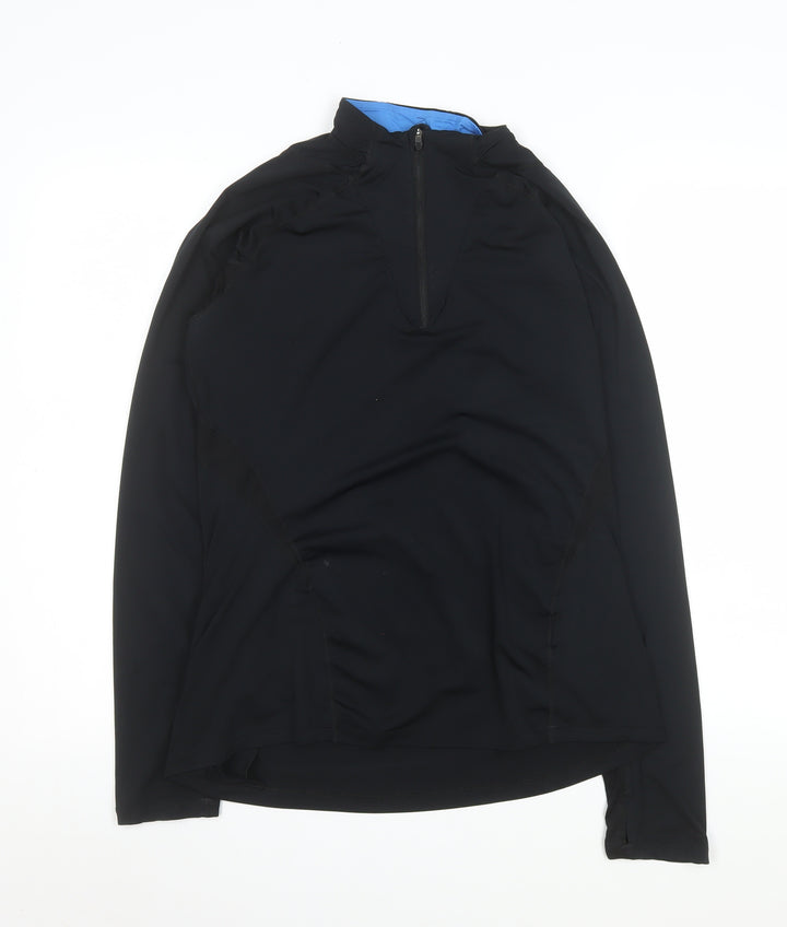Asics Women's Black Long Sleeve 1/4 Zip Pullover Sweatshirt size S