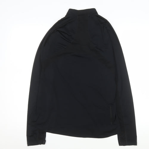 Asics Women's Black Long Sleeve 1/4 Zip Pullover Sweatshirt size S