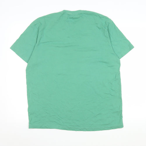 American Eagle Men's Green Graphic Crew Neck Cotton T-Shirt Size M
