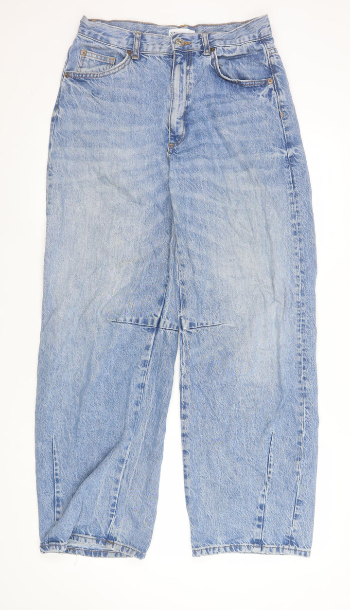ZARA Women’s Blue High Rise Wide-Leg Jeans Size 6