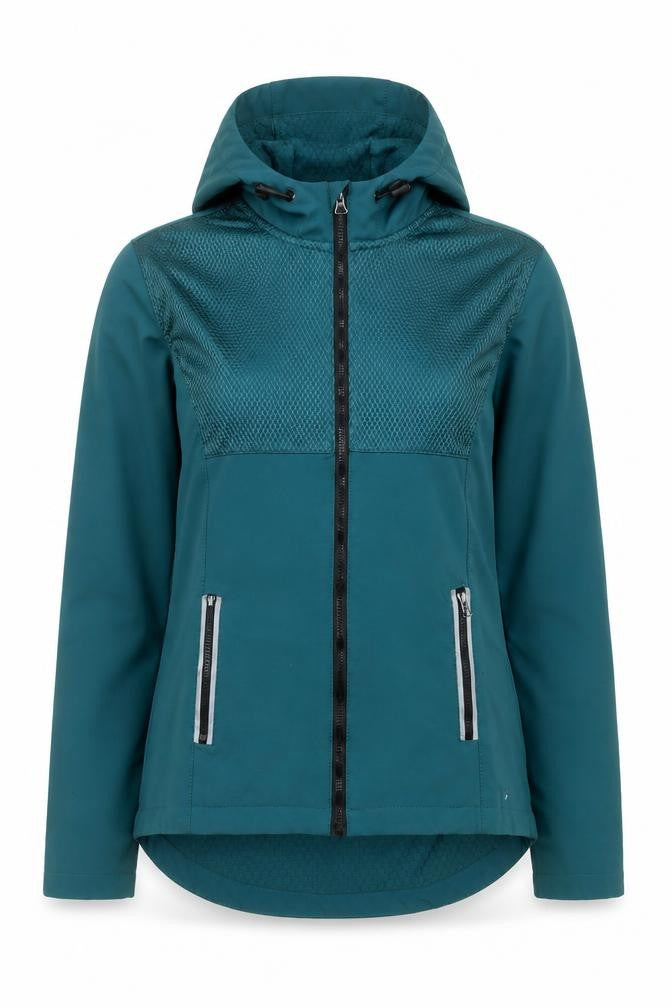 Front view of WorkOut Women’s Green, size UK 6, Windbreaker Hooded Active Jacket