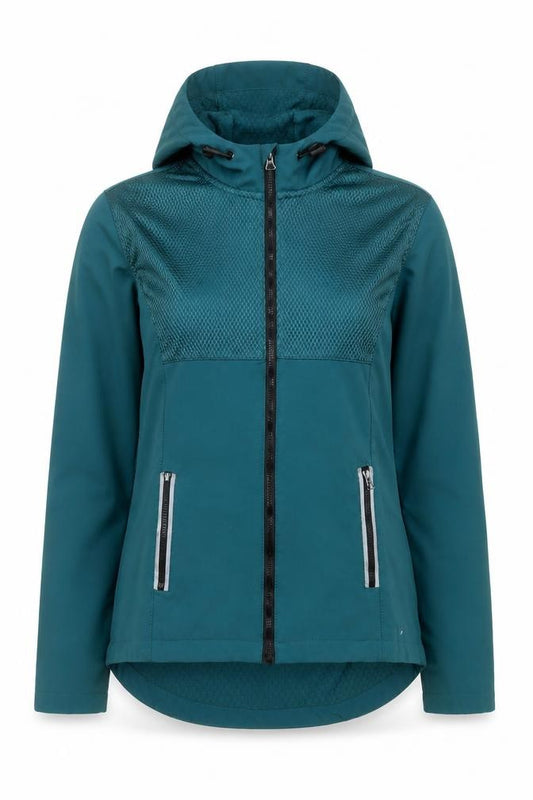 Front view of WorkOut Women’s Green, size UK 6, Windbreaker Hooded Active Jacket