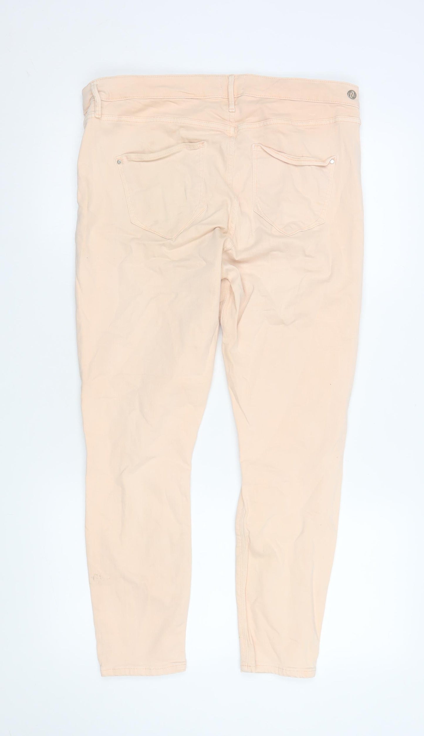 River Island Women’s Beige Distressed Skinny Jeans Size 16