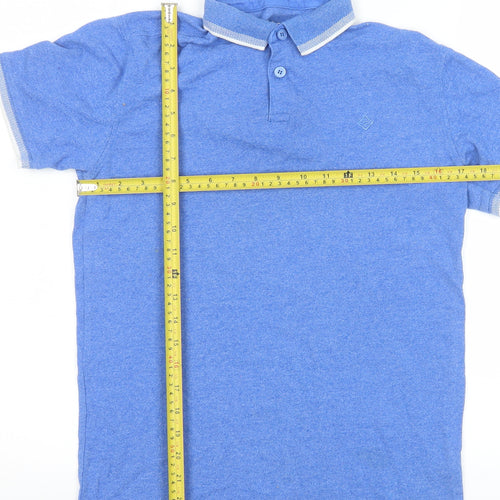 Primark Men's Blue Cotton Blend Short Sleeve Polo Shirt Size S