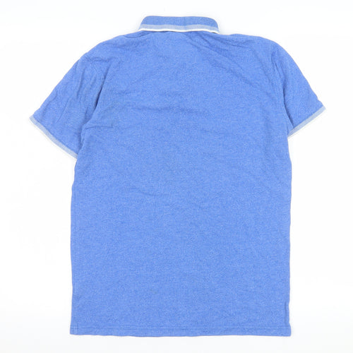 Primark Men's Blue Cotton Blend Short Sleeve Polo Shirt Size S