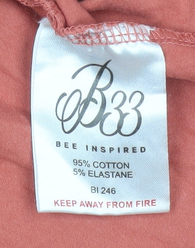 Bee Inspired Women's Orange Slim Fit Cotton T-Shirt S