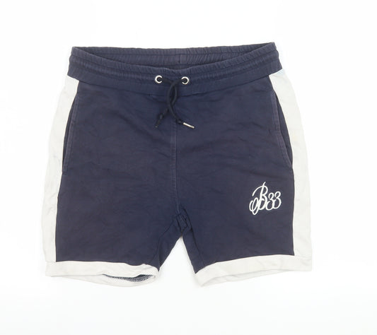 Bee Inspired Men's Blue Sweat Shorts Size S Casual Logo Embroidered